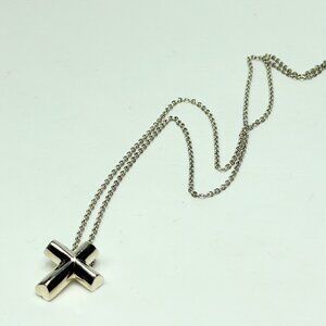 Tiffany & Co. Paloma Picasso Silver Tenderness Heart Cross Necklace JR1163